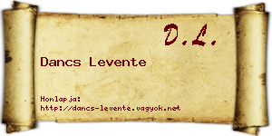 Dancs Levente névjegykártya